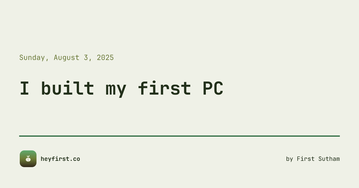 i built my first lynx js app (fast & frustrating) |... I built my first PC • heyfirst.co